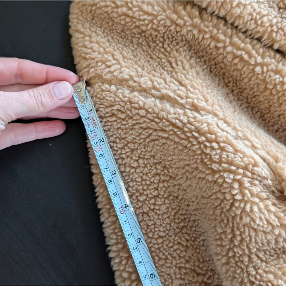 J.Crew Relaxed Tan Teddy Topcoat in Sherpa Blend BW157, Size XS - Picture 10 of 11